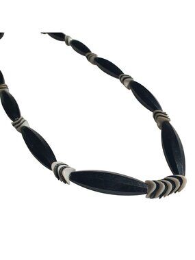 Vintage Beaded Necklace Long Barrel Shape Art Deco Style Retro 30 Inches Jewelry